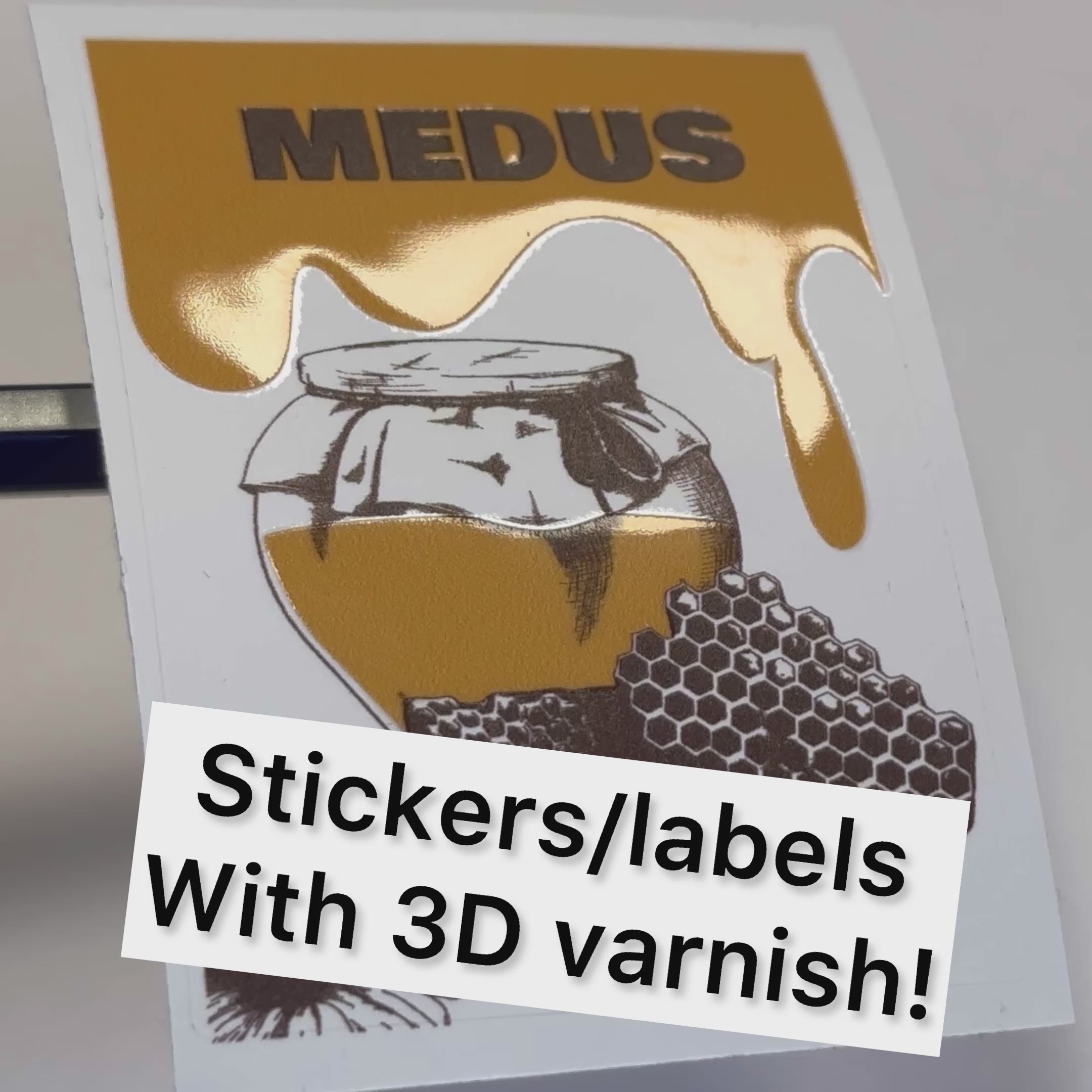 Personalised 3D UV Vinyl Stickers or Labels.